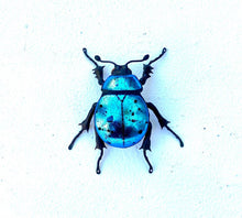 Load image into Gallery viewer, Small Blue Beetle Sculpture